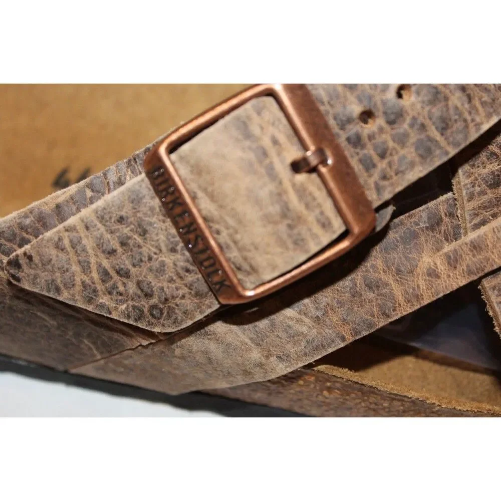 BIRKENSTOCK MEN'S LUGANO LEATHER‎ SANDALS OLD TOBACCO EU 42 REGULAR NIB